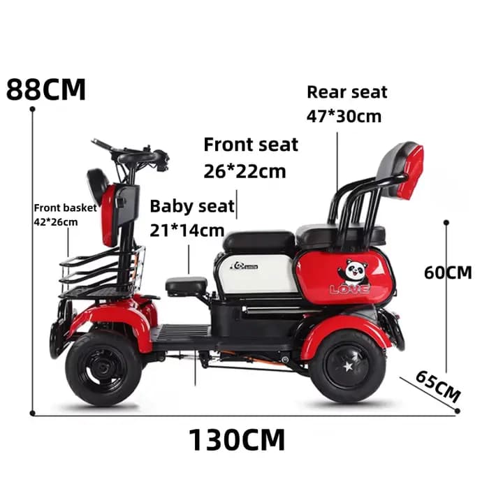 Scooter électrique 600W 60V pour personnes âgées