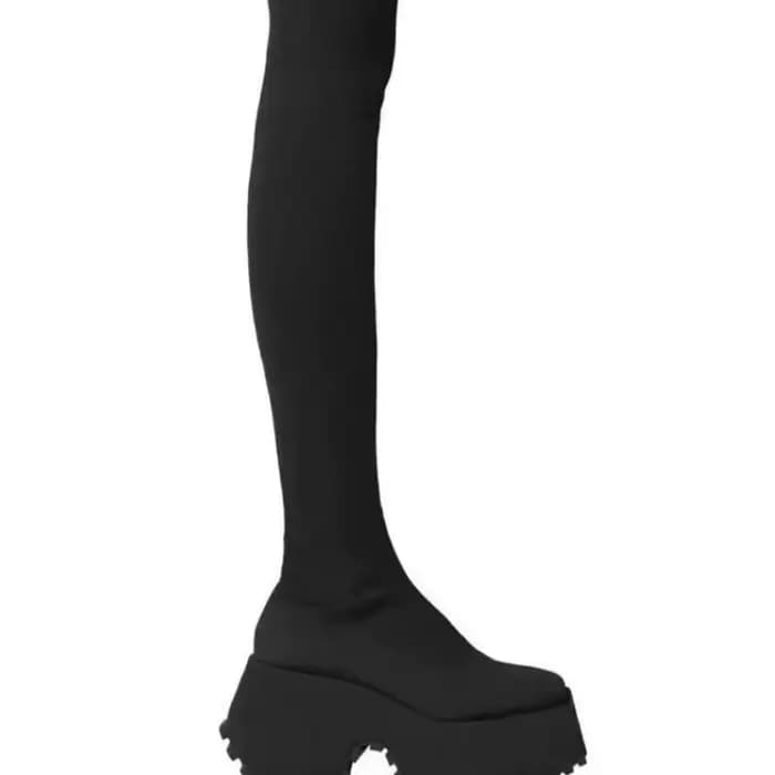 Bottes Chelsea à talons très hauts pour femmes, plateformes épaisses, escarpins sexy gothiques, chaussures de moto noires, nouvelle collection 2026 pour femmes