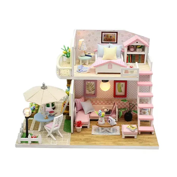 Kits de modèles de construction en bois à monter soi-même, maison de poupée miniature en bois, maisons de poupées assemblées, jouets de décoration pour la maison, cadeaux d'anniversaire