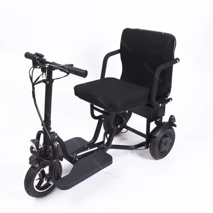 300W/350W 10AH 36V/48V 3 roues Scooter électrique pour personnes âgées 8 pouces/10 pouces Tricycle pliant Portable