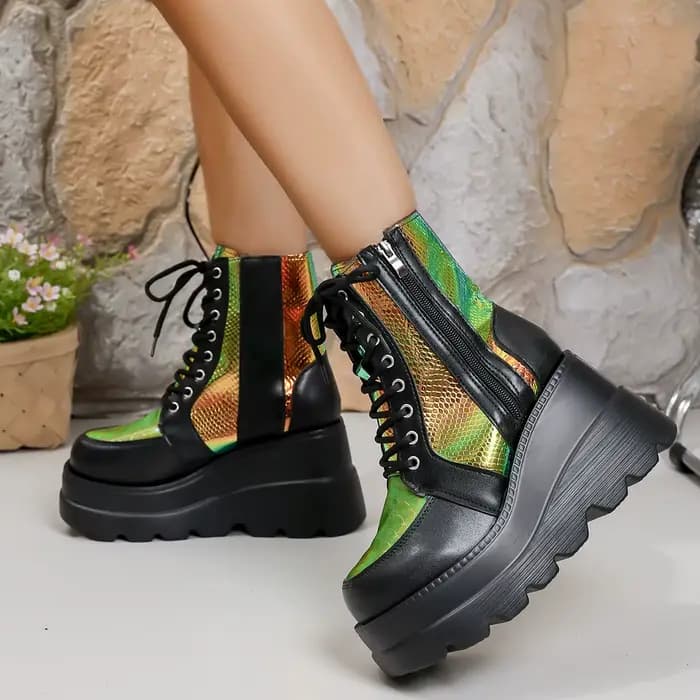 Nouvelles femmes plate-forme bottes en plein air confortable concepteur bottines mode fermeture éclair anti-dérapant chaussures pour femmes Zapatos De Mujer
