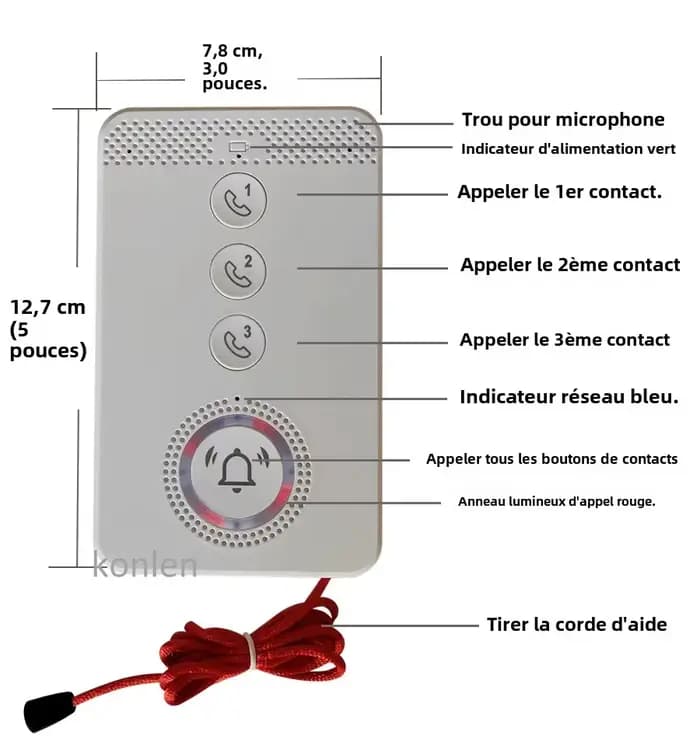 Téléphone à bouton-poussoir SIM 4G