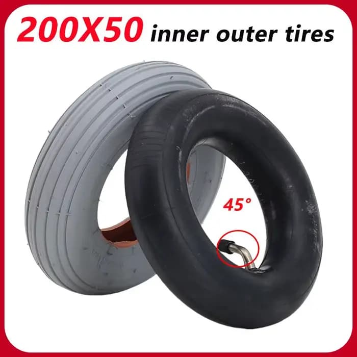 Pneu extérieur gris de 8 pouces 200x50 pour fauteuil roulant électrique