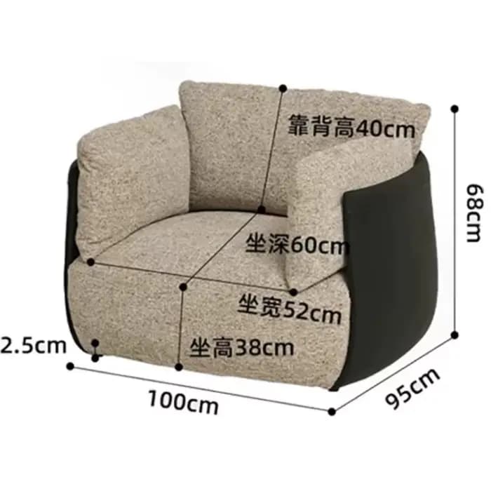 Fauteuils de salon occasionnels pour balcon, Tatami, fauteuils de salon marron de luxe, pouf, fauteuils baril, mobilier nordique