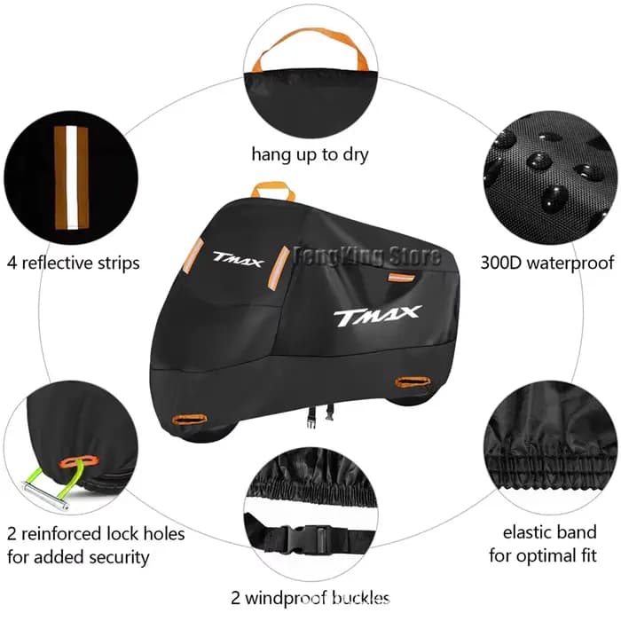 Juste de moto étanche pour scooter, protection UV extérieure, housse de pluie pour YAMAHA T-Max 500 TMAX 500 TMax 530 SX DX 560 TECH MAX