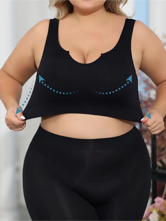 Soutien-gorge grande taille pour femme, sous-vêtement confortable, sans armatures, froncé pour fermer le toucher latéral et éviter l'affaissement
