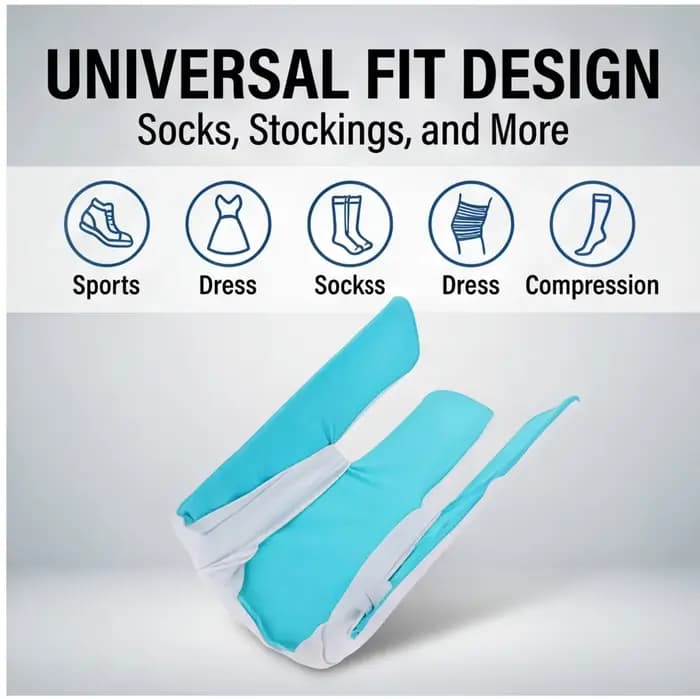 Dispositif d'aide à la mise de chaussettes sans se pencher pour les personnes âgées