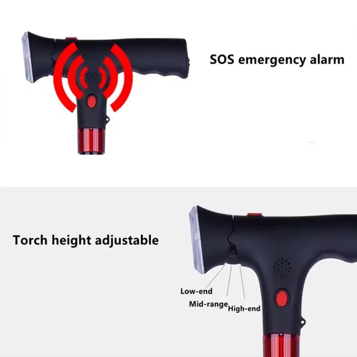 Aides à la mobilité LED canne légère pliable télescopique béquille pliante