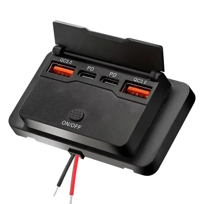 Adaptateur de prise de chargeur de voiture avec interrupteur, séparateur de charge à 2-4 Ports, prise pour Bus, RV, ATV, camion, bateau, sortie, 12V, 24V, PD, QC3.0