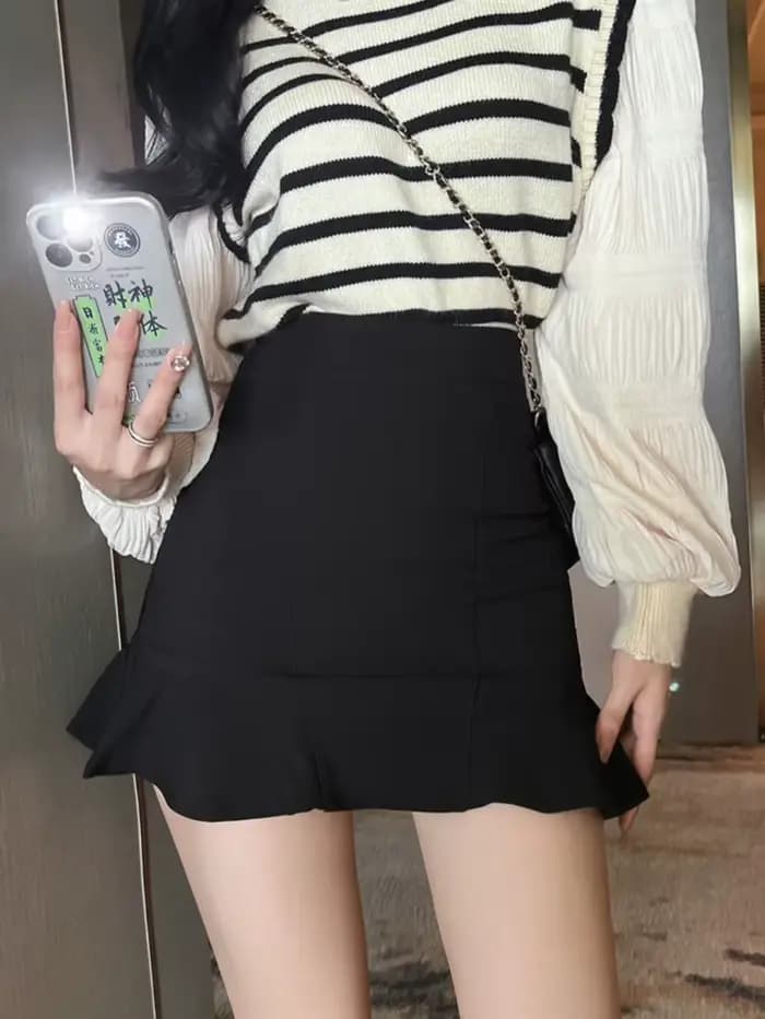 Jupe Coquette femme jupes serrées à volants enveloppement Sexy luxe élégant mode coréenne nouveau en 2025 tendance V Y2k Vintage modeste
