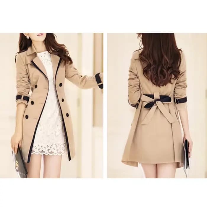 Trench Coat pour femmes 2025 automne décontracté Double boutonnage femme longue Trench manteaux grande taille Casaco Feminino dames coupe-vent