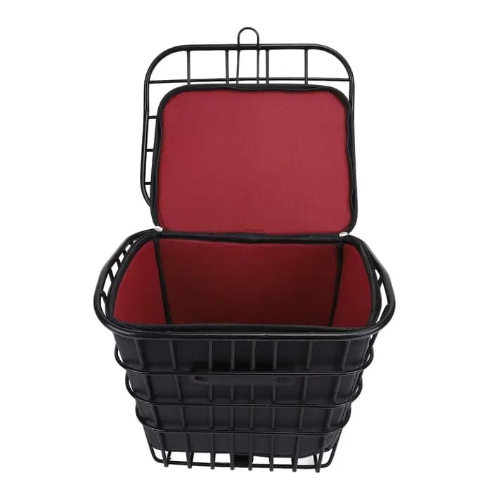 Panier de rangement avant pour vélo avec sac intérieur noir