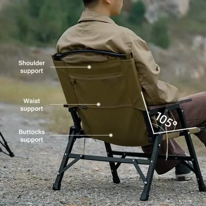 Chaise bras en bois pour pique-nique extérieur pêche à pêche lourde confortable chaise détachable chaise multifonction