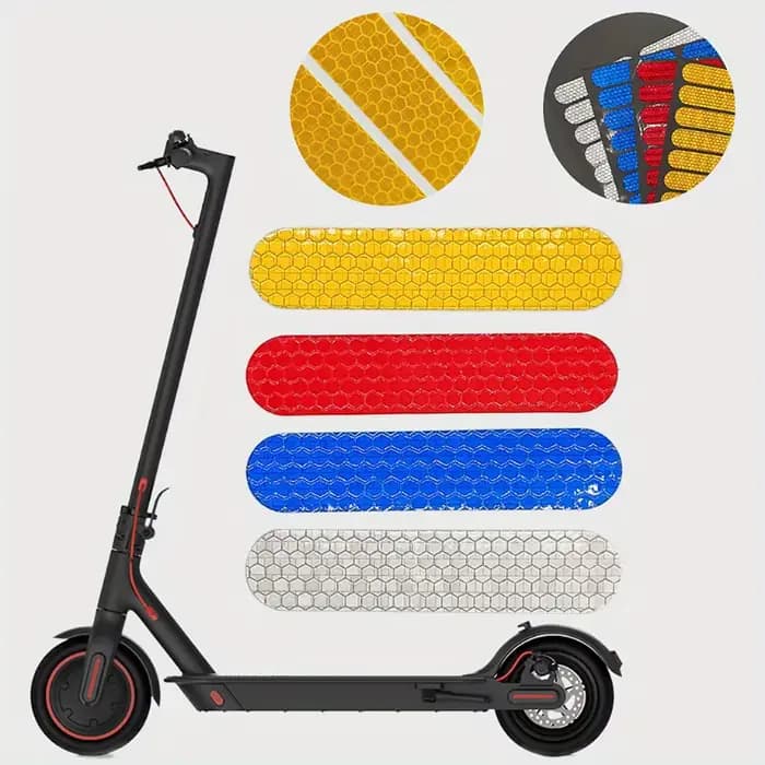 Autocollants réfléchissants pour roues de scooter – Film autocollant lumineux d'avertissement latéral