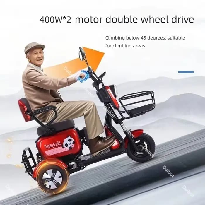 Scooter électrique familial 800W à 3 roues pour adultes et femmes