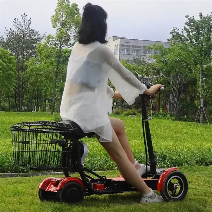 Scooters de mobilité à 4 roues pour 2 personnes avec siège bébé 500W 36V 15.6AH adultes 10 pouces Scooter électrique double moteur