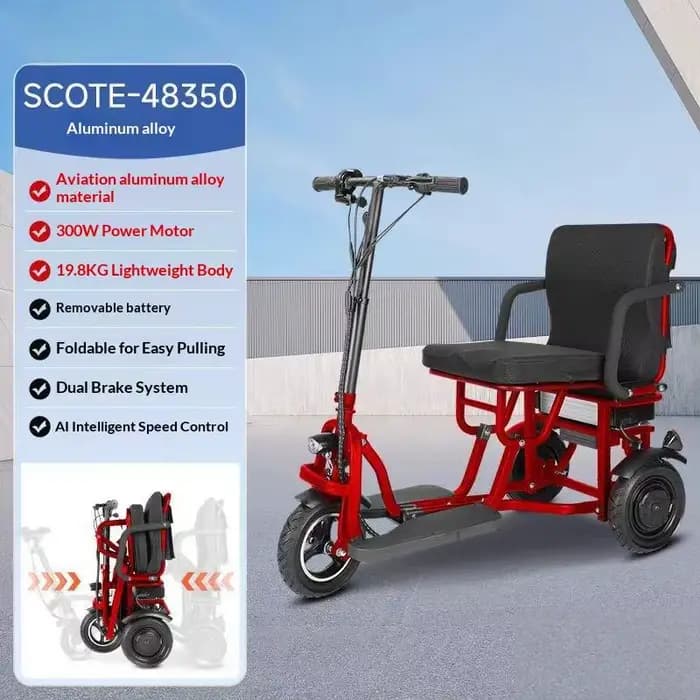 Scooter électrique pliable léger à trois roues