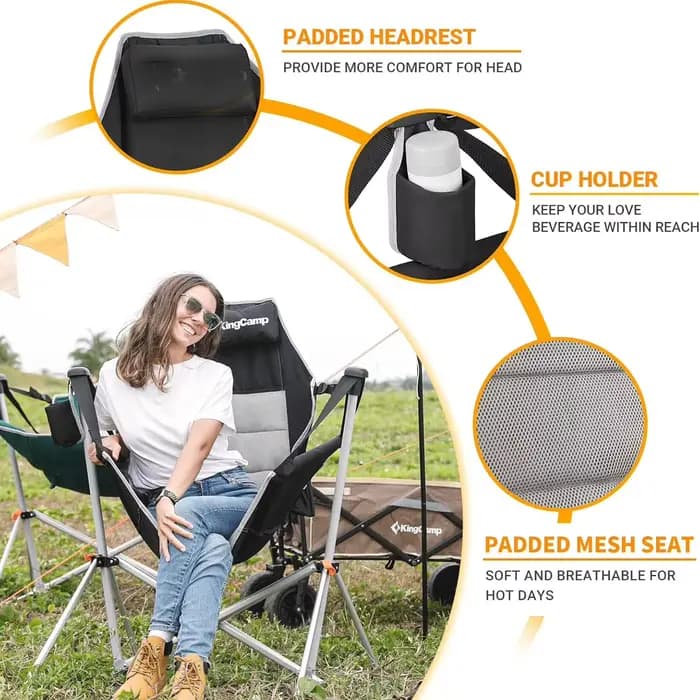 Chaise pivotante à dossier réglable en alliage d'aluminium