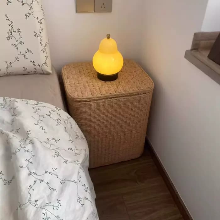 Petite armoire de chevet Simple en rotin, unité de rangement multifonction pour la maison, chambre à coucher, panier de rangement mobile mince