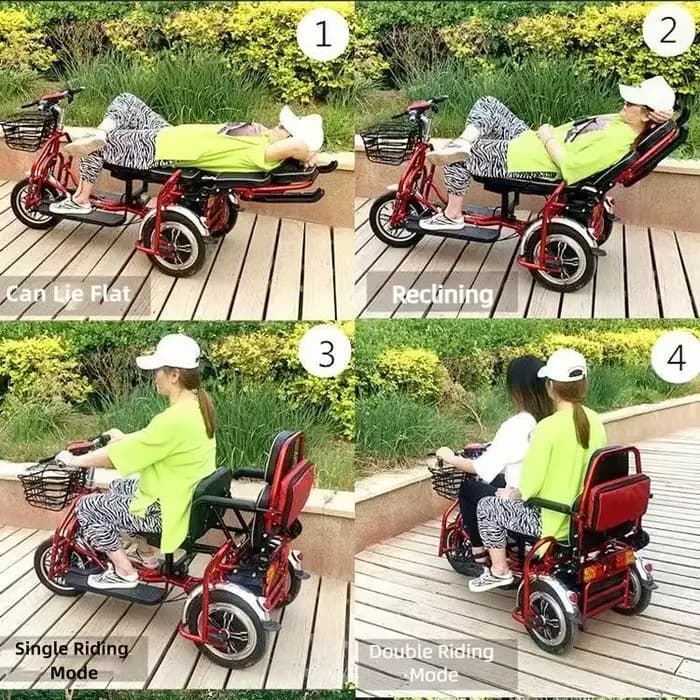 Tricycle électrique pliant pour personnes âgées