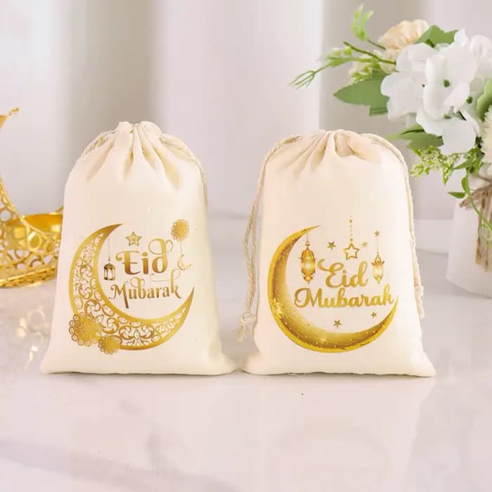Sac cadeau Eid Mubarak 2026, 6 pièces, fournitures de fête musulmane islamique, Ramadan Kareem Eid al-fitr, pochettes d'emballage de bonbons et de collations