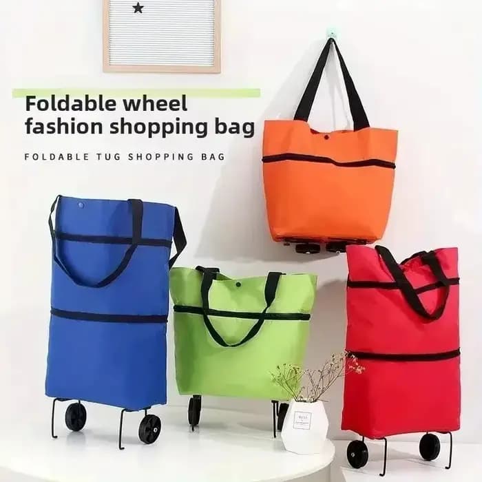 Chariot de courses pliable et portable avec roues