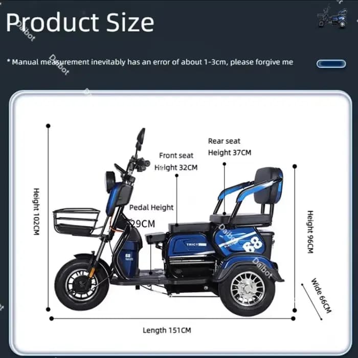 Tricycle électrique adulte Mini passager 3 roues Scooter