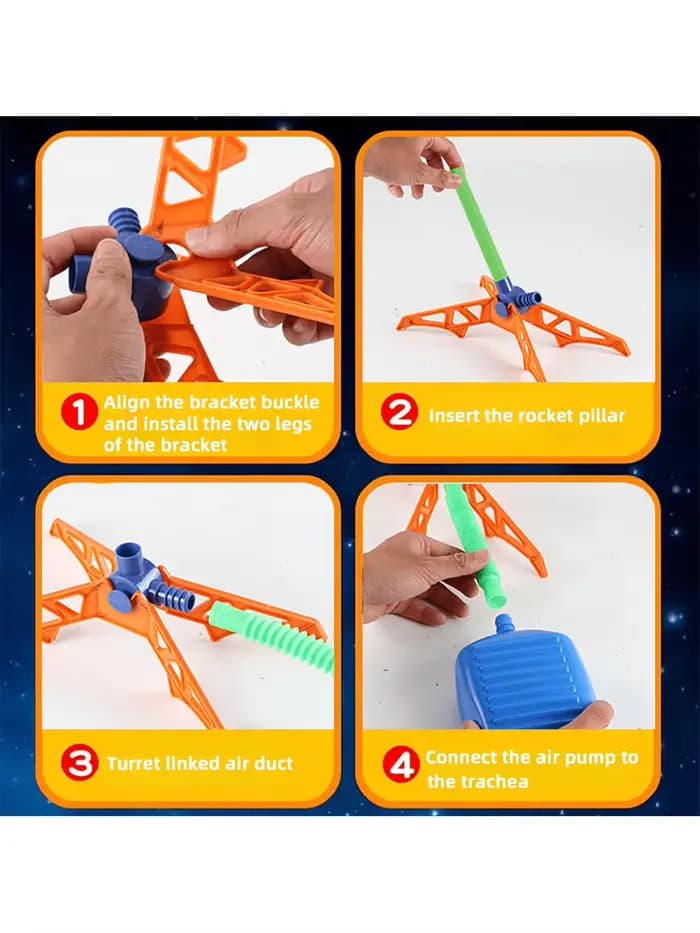 Lanceur de pédale de fusée pour enfants, jouet volant de fusée en plein air, jouet de sport de saut pour enfants (paquets d'accessoires séparés pour l'achat)