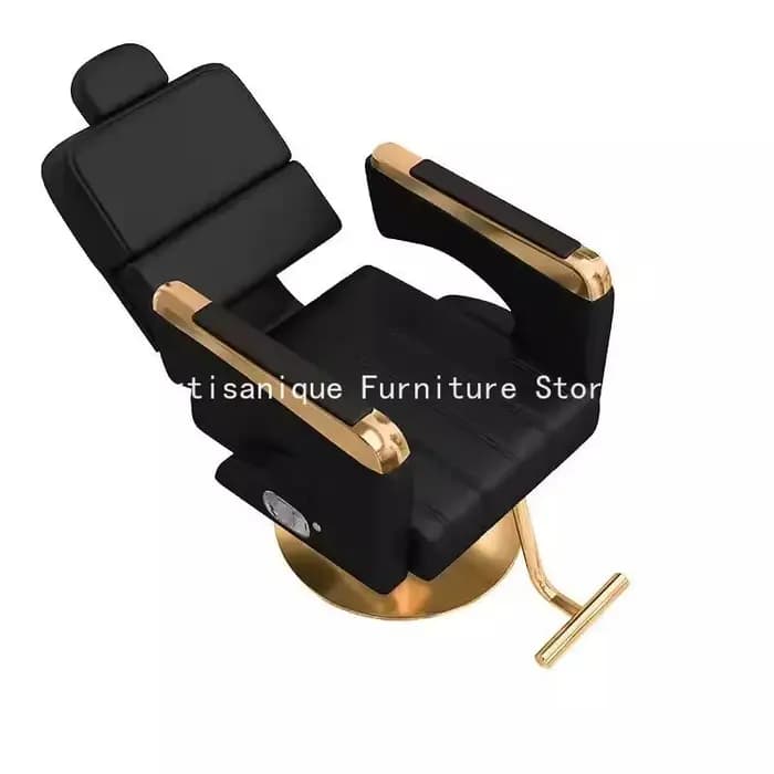Fauteuil de Barbier Pivotant Ergonomique Gain de Place, Chaise de Salon à Roulettes Luxe Léger, Mobilier de Salon de Coiffure Haut de Gamme