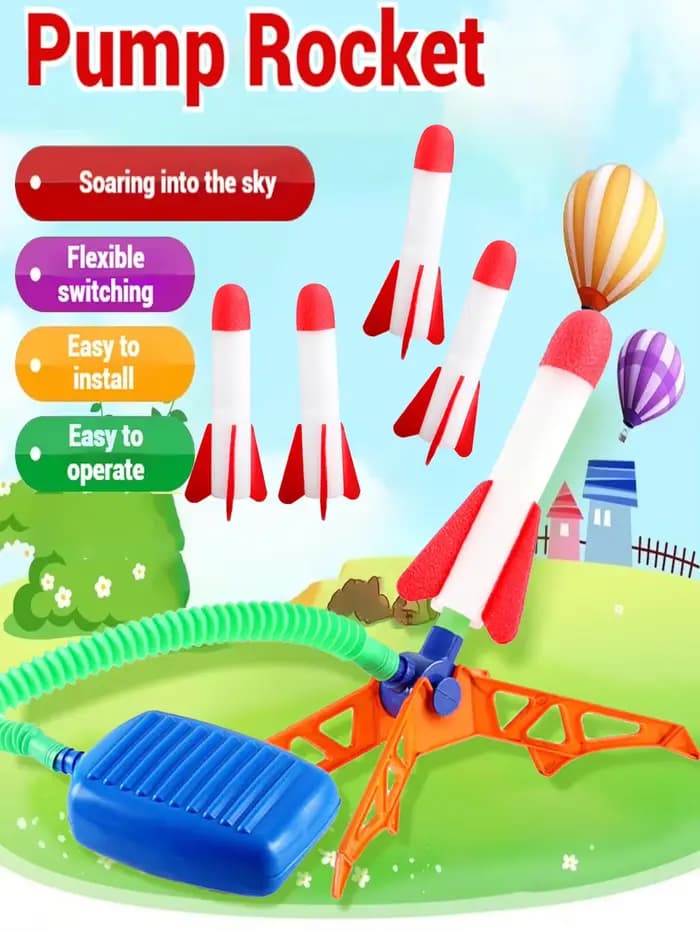 Lanceur de pédale de fusée pour enfants, jouet volant de fusée en plein air, jouet de sport de saut pour enfants (paquets d'accessoires séparés pour l'achat)