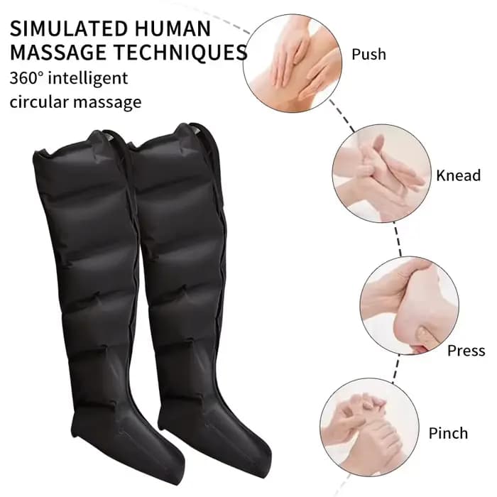 Masseur de jambes pneumatique électrique version étendue pour une relaxation profonde des cuisses