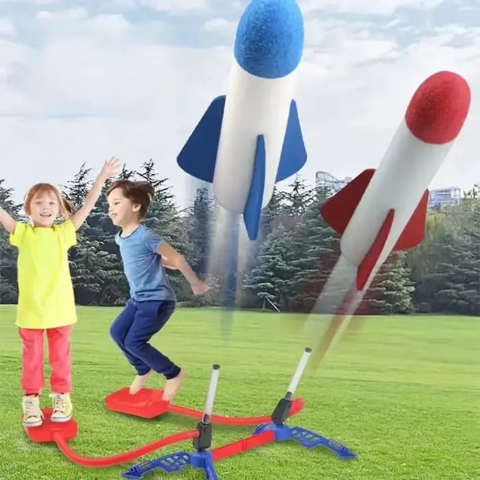 Coquette sublante intérieure et extérieure pour enfants, lancement de frappe de pied en plein air, activité de jeu interactive, fusée volante