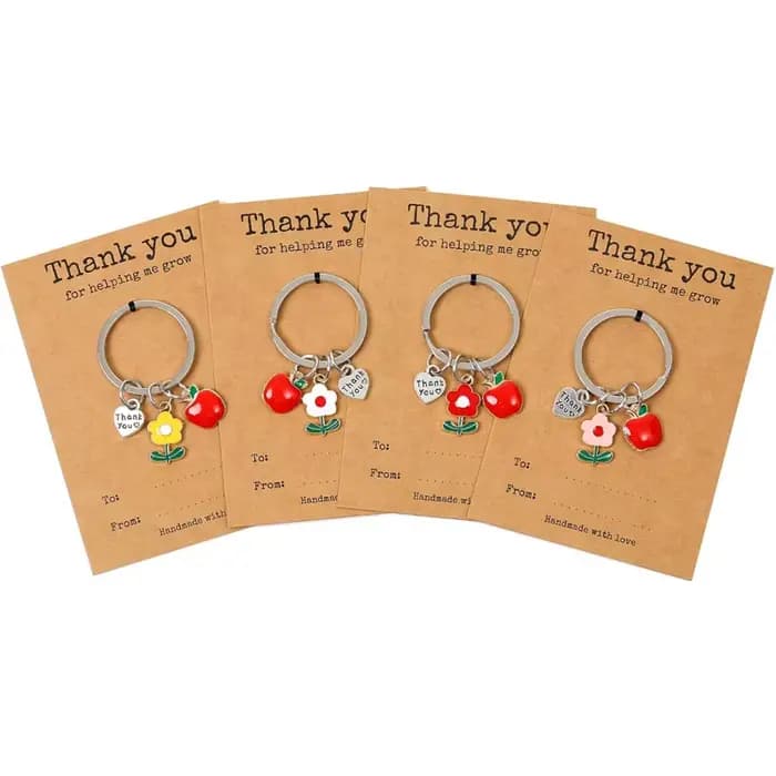 Porte-clés d'appréciation pour enseignant, cadeaux de remerciement pour m'aide à la croissance, ensemble de porte-clés, cadeau de noël pour la journée des enseignants