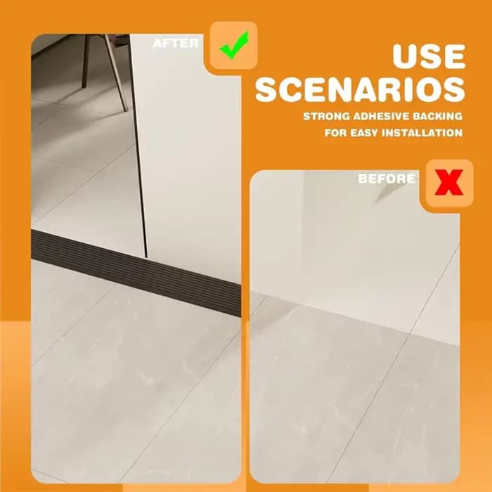 Rampes de seuil noires auto-adhésives pour un accès facile aux portes pour fauteuils roulants et poussettes
