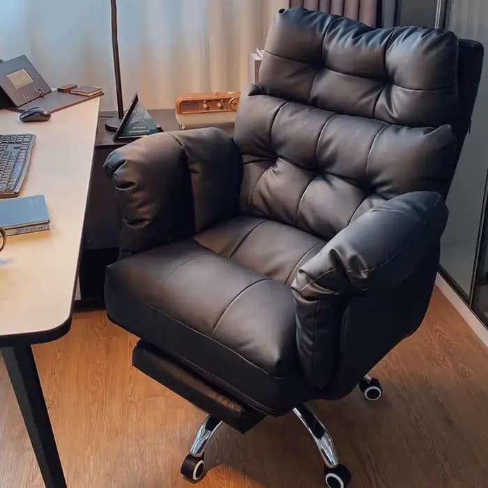 Fauteuil de bureau ergonomique en cuir, inclinable, moderne, pour chambre à coucher, fauteuil de relaxation, chaise de bureau, chaise de jeu, Silla Oficina, mobilier de maison