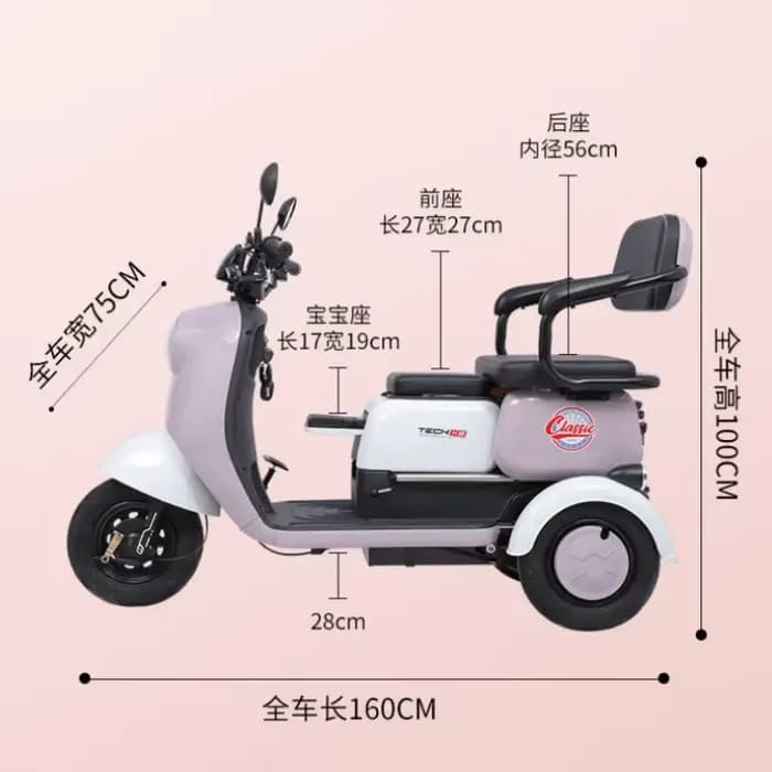 Trottinette de mobilité rose à 3 roues