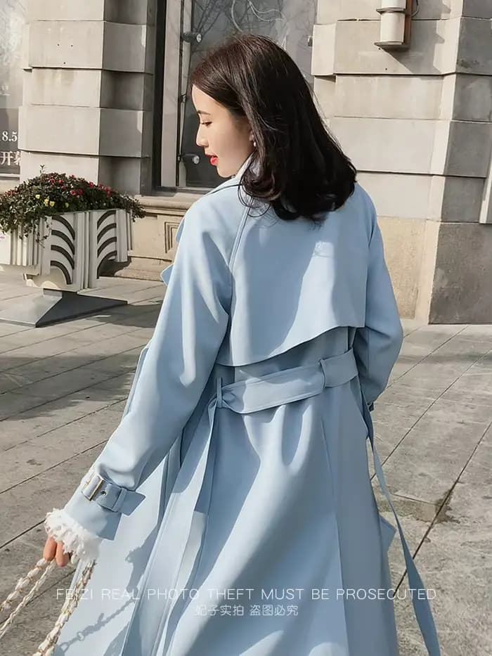 Manteau mi-long chic pour femme, manteau document monochrome, manches longues, simple, haut de gamme, mode printemps et automne, nouveau, 2024