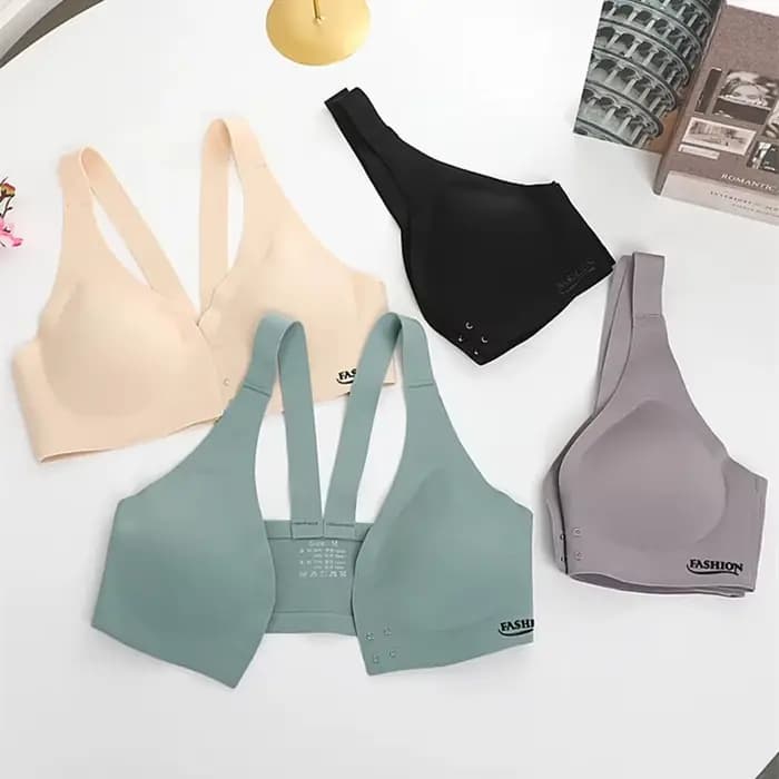 Soutien-gorge d'été grande taille avec boucle avant, sous-vêtements réglables, Sexy, beau dos, seins froncés confortables, soutien-gorge de sport respirant