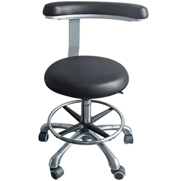 Chaise de dentiste médical, tabouret de médecin d'infirmière chirurgicale avec accoudoir rotatif à 360 degrés, chaise d'assistant en cuir PU