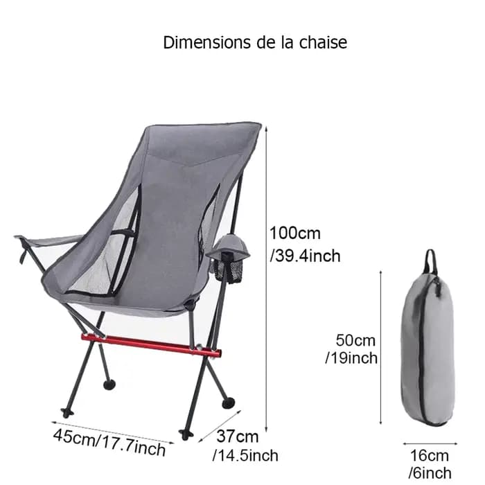 Chaise pliante avec accoudoir