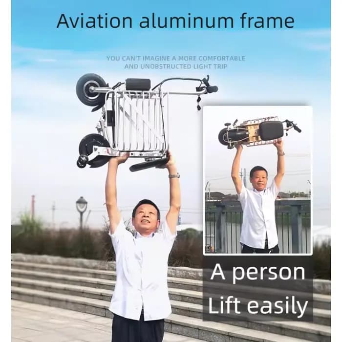 Tricycle électrique pliant pour adultes et personnes âgées