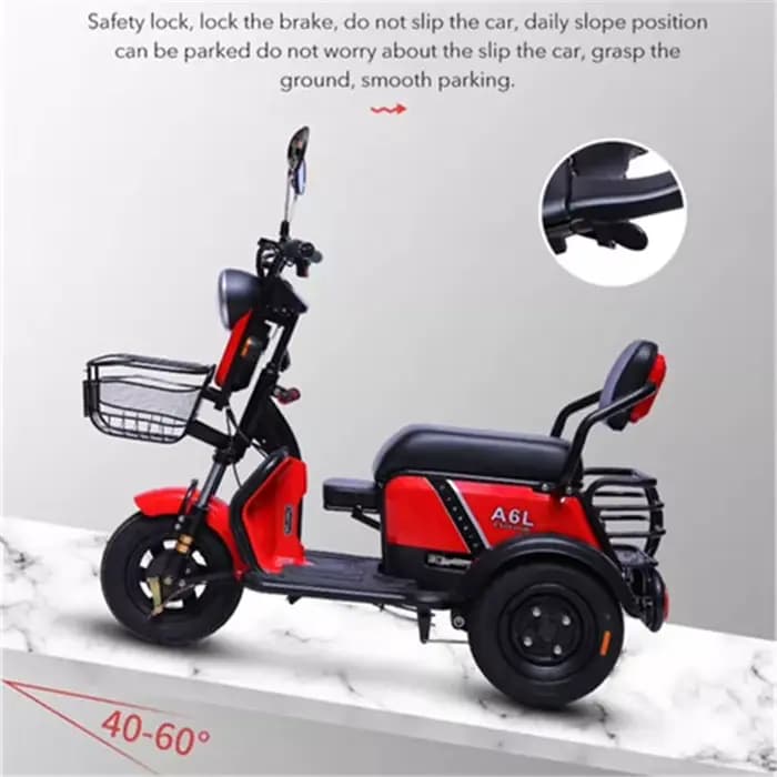 Tricycle électrique à trois places pour Parent et enfant