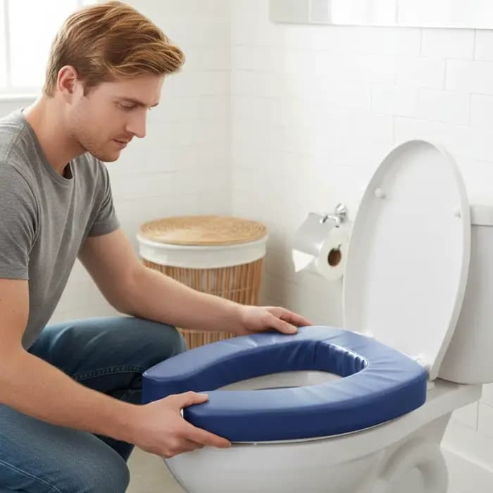 Rehausseur de siège de toilette portable et rembourré