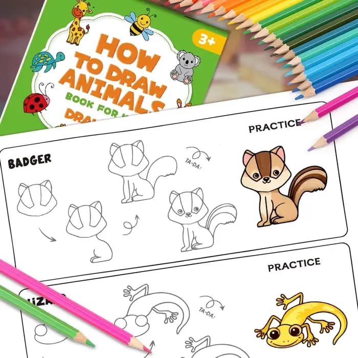Comment dessiner des animaux livre de dessin étape par étape-apprentissage de la peinture, parfait pour l'écriture créative et la couleur livre de dessin pour enfants