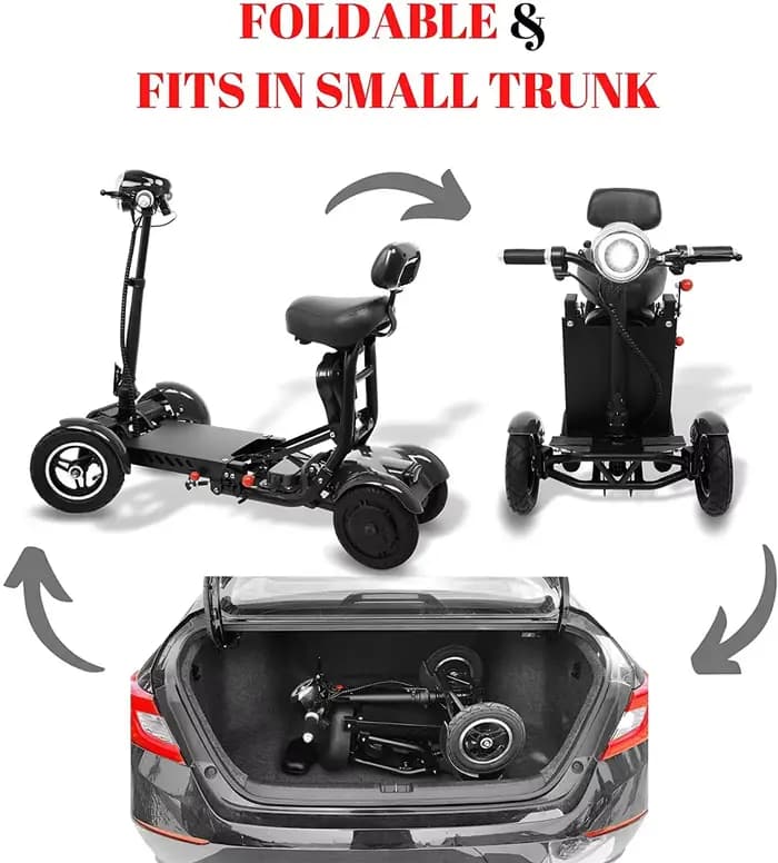 Scooters de mobilité à 4 roues pour 2 personnes avec siège bébé 500W 36V 15.6AH adultes 10 pouces Scooter électrique double moteur