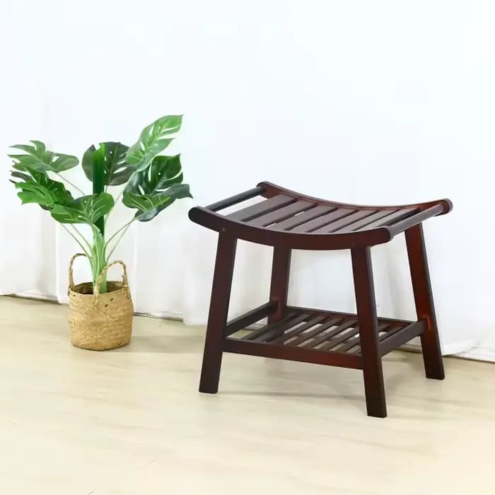 Tabouret de douche antidérapant en bambou