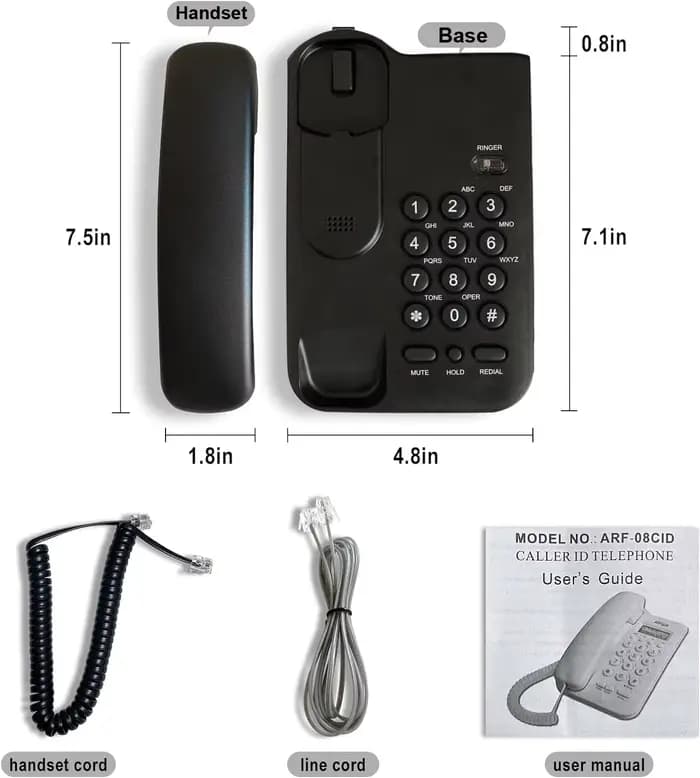 Téléphone filaire, téléphone fixe de base pour personnes âgées