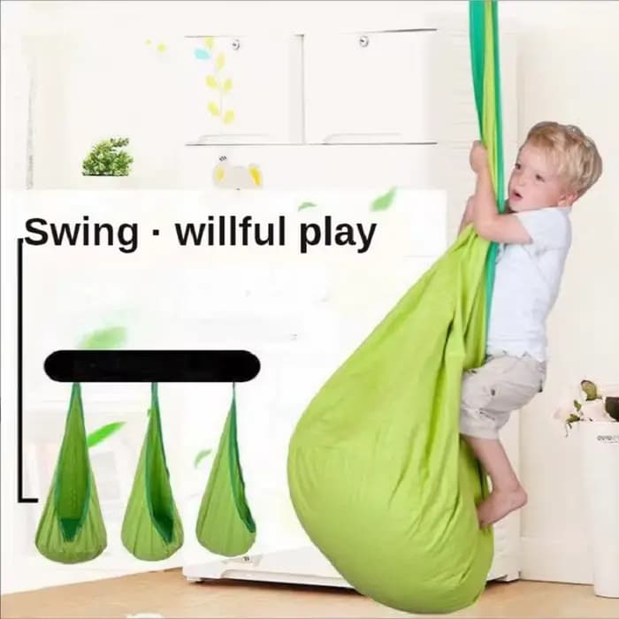 Chaise suspendue pour enfants, lit balançoire Portable en tissu Parachute, modèle de cour intérieure avec coussin gonflable, nouvelle collection
