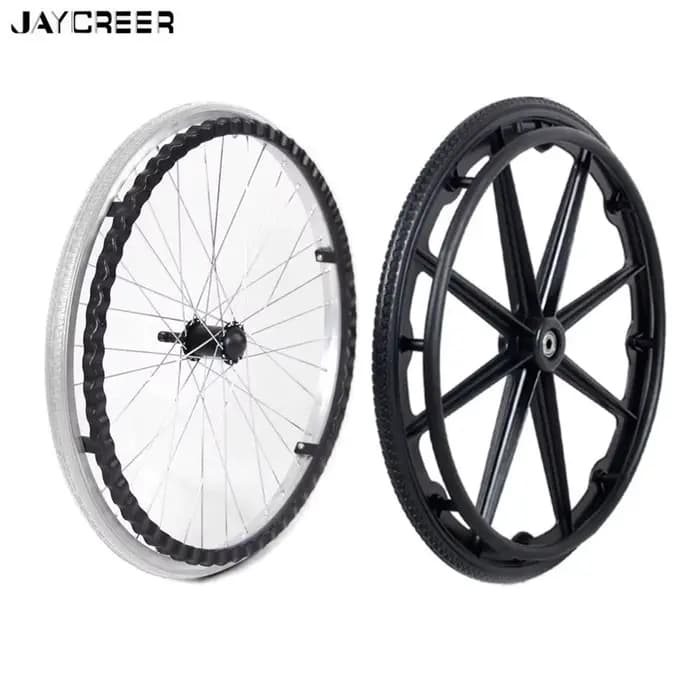 Roue arrière ALWAYSME de 24 pouces avec poignée de garniture pour fauteuils roulants