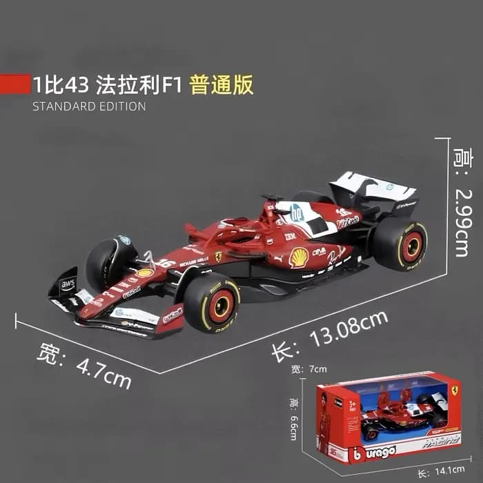 Bburago 1:43 Ferrari Sf25 Sf 25 # 16 # Modèle de voiture de course F1 en alliage moulé sous pression 44 Monza Leclerc Hamilton, jouet de collection, ornement, cadeau